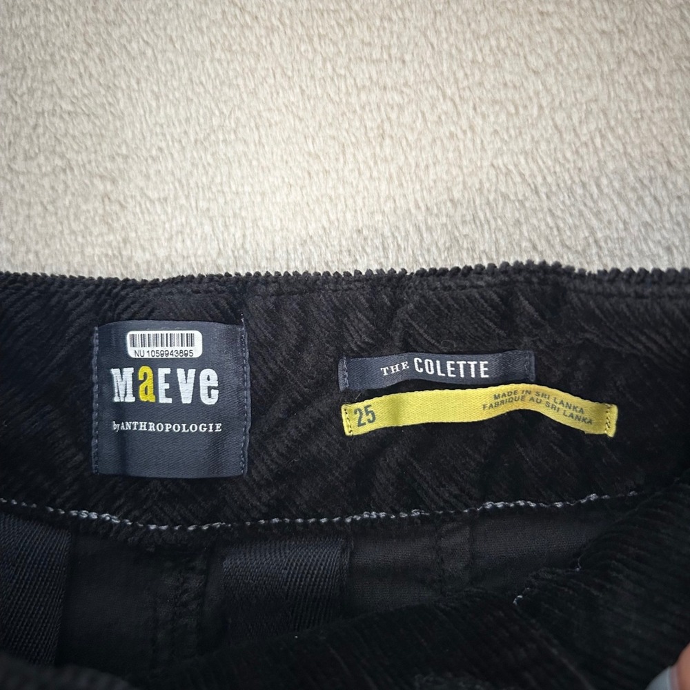 Maeve Anthropologie The Colette Black Corduroy Wide Leg Pants High Rise 25‎ - Picture 4 of 8